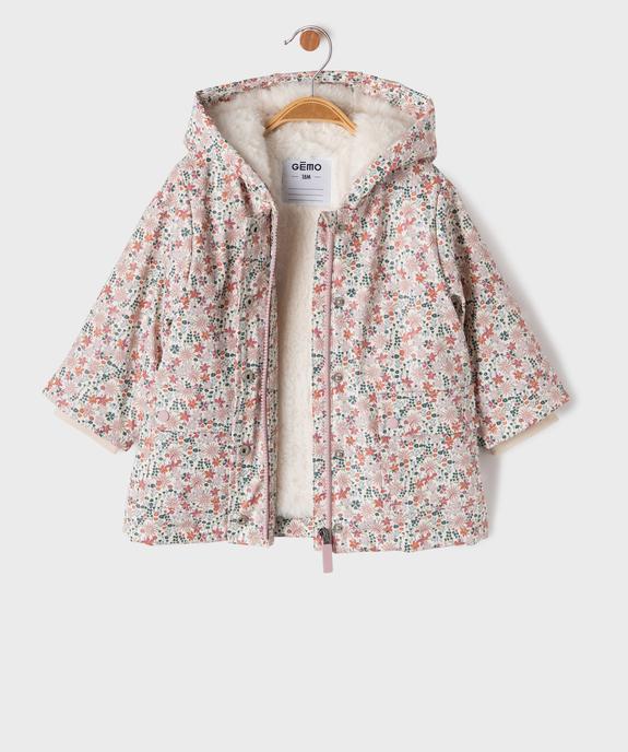 Manteau imperméable à capuche avec doublure chaude bébé fille vue1 - GEMO(BEBE DEBT) - GEMO