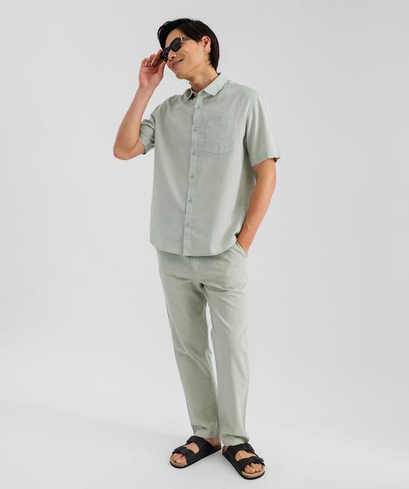 Pantalon en lin et coton coupe Regular homme vue4 - GEMO 4G HOMME - GEMO