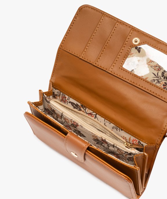 Portefeuille compact avec surpiqûres femme vue4 - GEMO (ACCESS) - GEMO