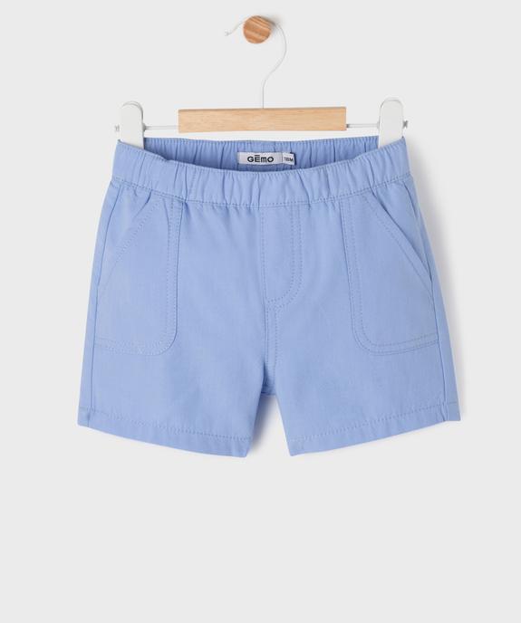 Bermuda en coton à taille élastiquée bébé garçon vue1 - GEMO 4G BEBE - GEMO