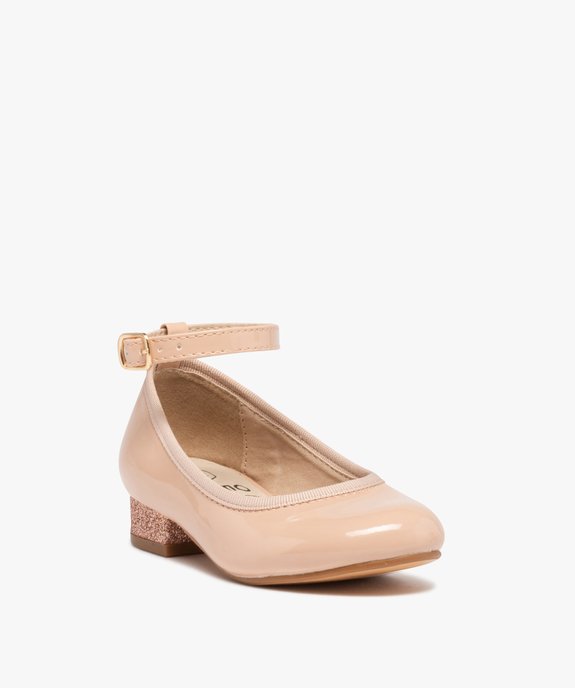 Ballerines fille vernies à talon et bride cheville vue2 - GEMO (ENFANT) - GEMO