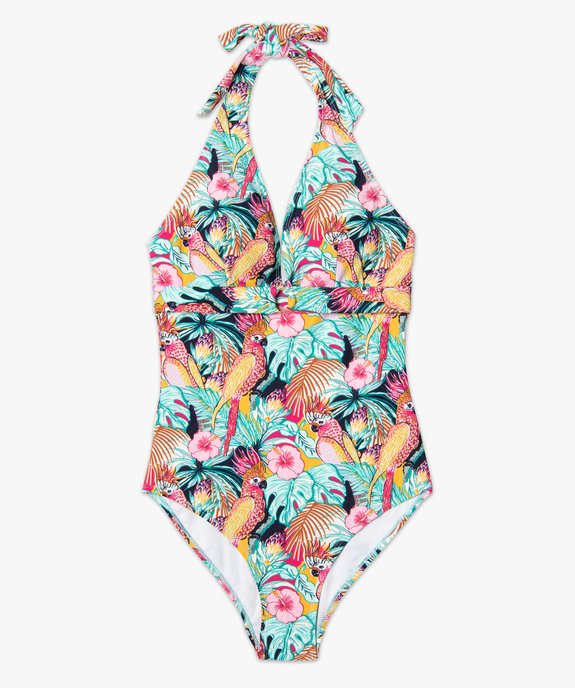 Maillot de bain femme une pièce à motifs exotiques vue4 - GEMO (PLAGE) - GEMO