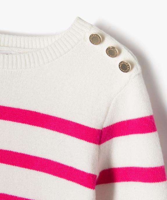 Pull rayé coupe courte fille - LuluCastagnette vue2 - LULUCASTAGNETTE - GEMO