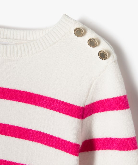 Pull rayé coupe courte fille - LuluCastagnette vue2 - LULUCASTAGNETTE - GEMO
