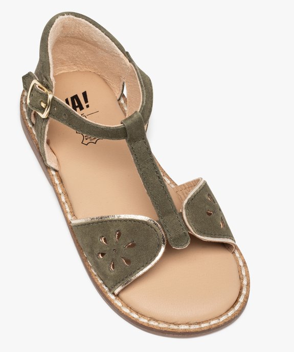 Sandales fille dessus cuir retourné à talon fermé – NA! vue5 - NA! - GEMO
