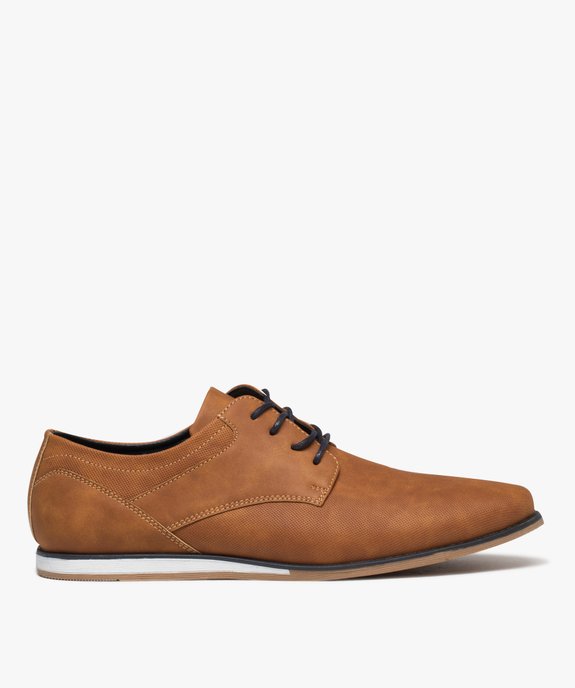 Derbies homme unis à semelle contrastée  vue1 - MARIO BALDANO - GEMO