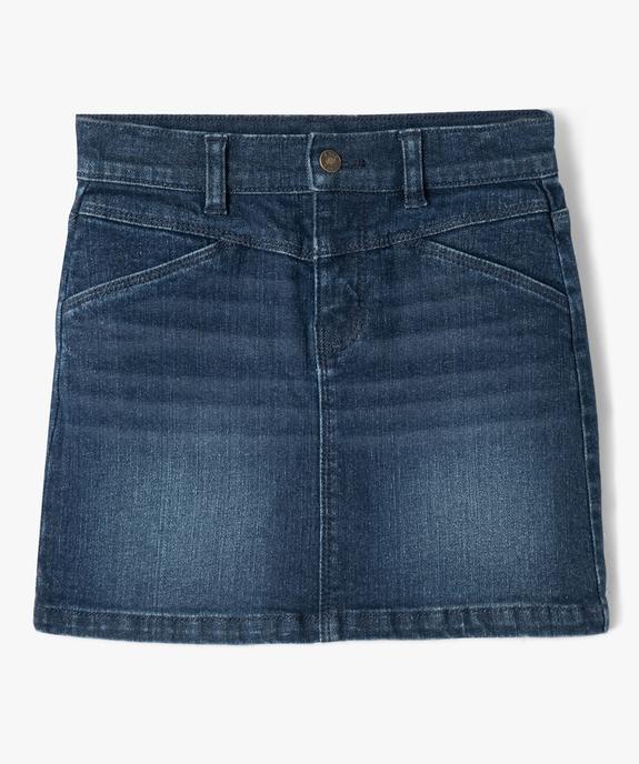 Jupe en jean fille avec jeu de surpiqûres vue1 - GEMO (ENFANT) - GEMO
