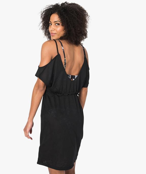 Robe de plage femme à épaules dénudées et taille empire vue3 - GEMO (PLAGE) - GEMO