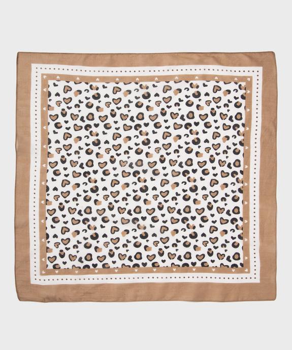 Foulard en coton à motifs coeurs façon léopard fille vue2 - GEMO (ACCESS) - GEMO