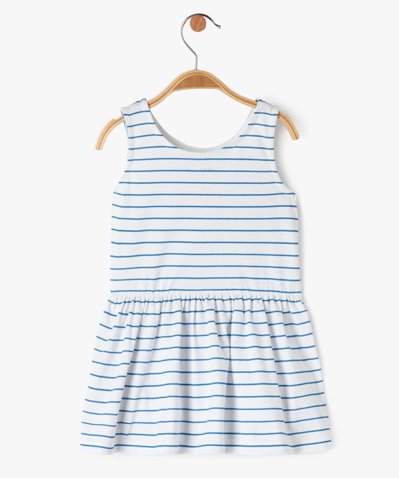 Robe courte sans manches en jersey rayé bébé fille vue3 - GEMO(BEBE DEBT) - GEMO