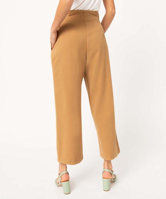 Pantacourt femme taille haute coupe ample vue3 - GEMO(FEMME PAP) - GEMO