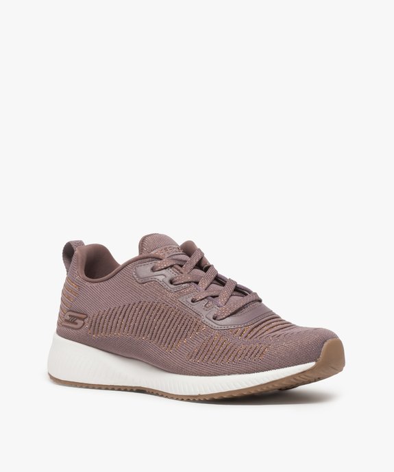 Tennis femme à lacets extra légères en mesh – Skechers Bobs Semelle bicolore et tige pailletée vue2 - SKECHERS - GEMO