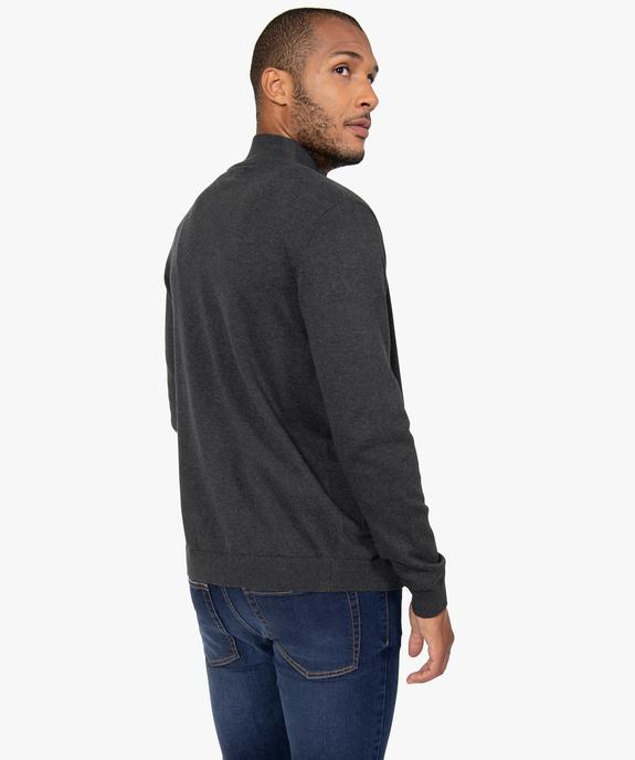 Gilet homme zippé à col camionneur 100% coton biologique vue3 - GEMO 4G HOMME - GEMO