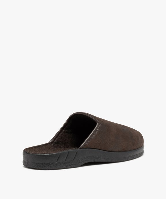 Chaussons homme mules confort avec dessus uni aspect vieilli vue4 - GEMO(HOMWR HOM) - GEMO