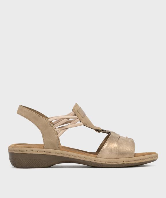 Sandales confort dessus métallisé femme - Softrelax vue4 - SOFTRELAX - GEMO