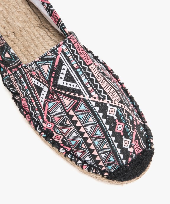 Espadrilles femme à talon plat dessus toile vue6 - GEMO (PLAGE) - GEMO