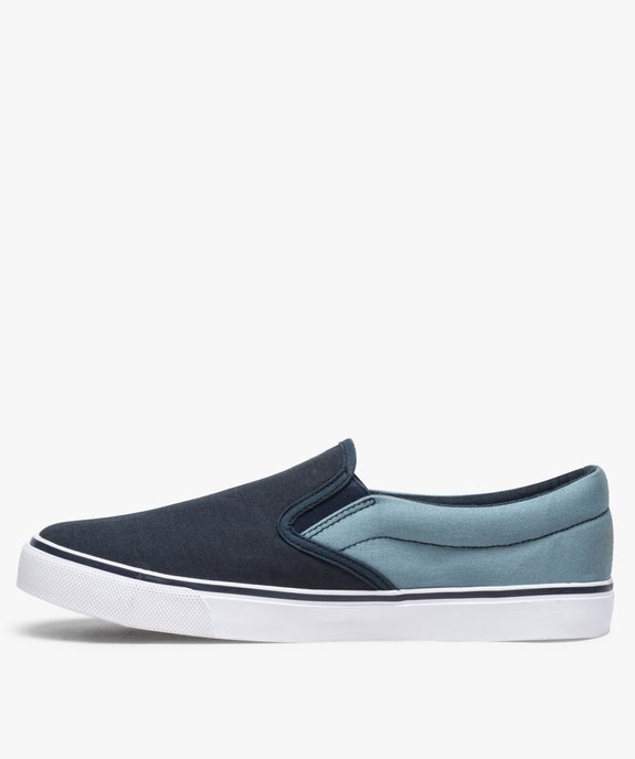 Tennis homme en toile façon slip-on bicolores vue3 - GEMO (SPORTSWR) - GEMO