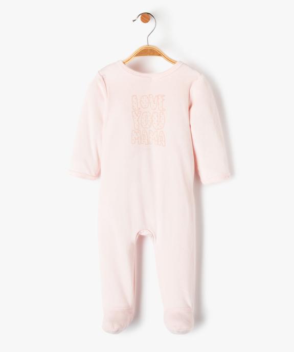 Pyjama bébé en velours avec ouverture pont-dos vue1 - PREMIER PRIX BY GEMO - GEMO