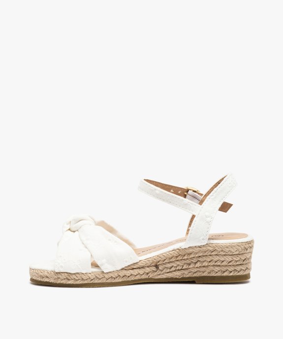 Sandales fille compensées dessus en broderie anglaise vue3 - GEMO (ENFANT) - GEMO