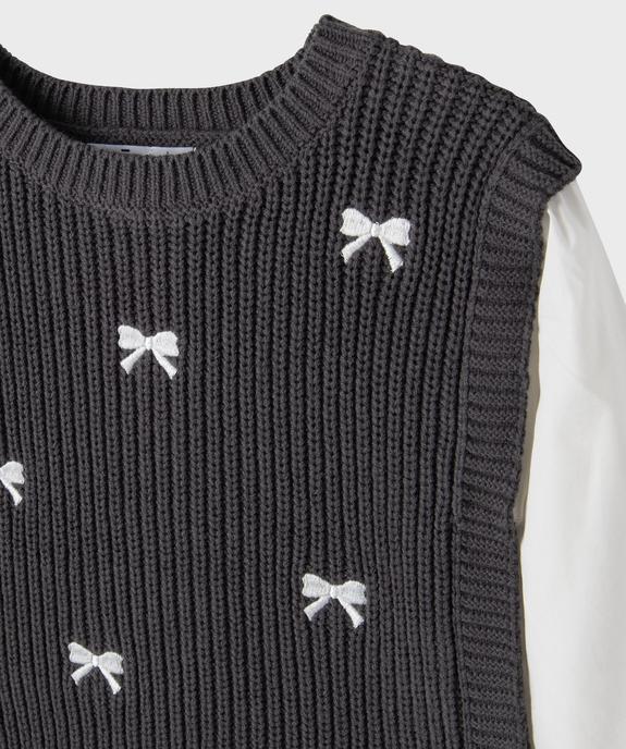 Pull 2 en 1 avec manches chemise fille vue5 - GEMO (ENFANT) - GEMO