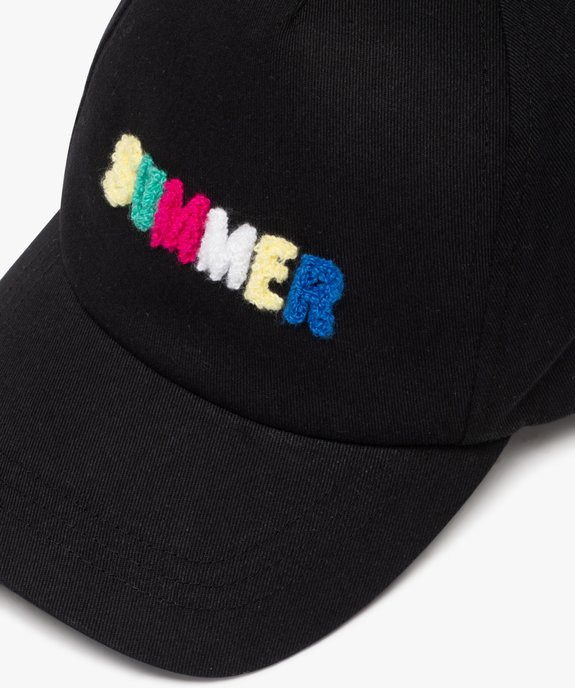Casquette avec inscription brodée multicolore fille vue2 - GEMO 4G FILLE - GEMO