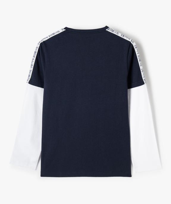 Tee-shirt garçon à manches longues effet 2 en 1 vue4 - GEMO (JUNIOR) - GEMO