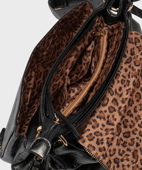 Sac besace en matière vernie esprit vintage femme vue3 - GEMO (ACCESS) - GEMO