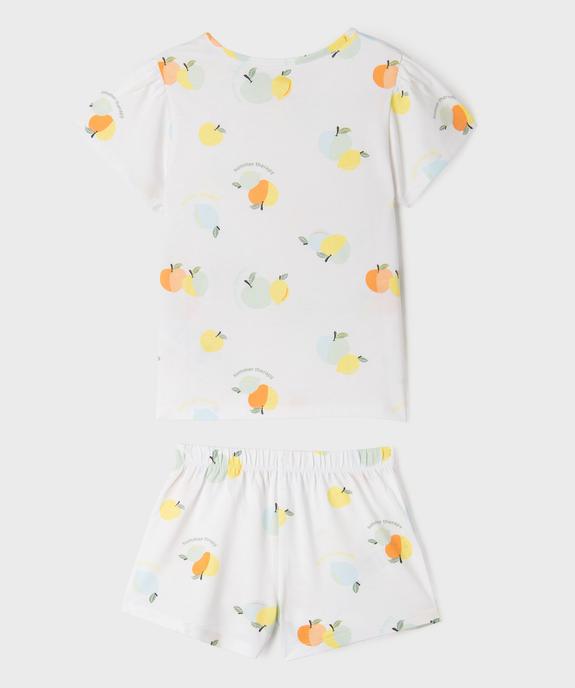 Pyjashort à motifs fruits d’été fille vue3 - GEMO 4G FILLE - GEMO