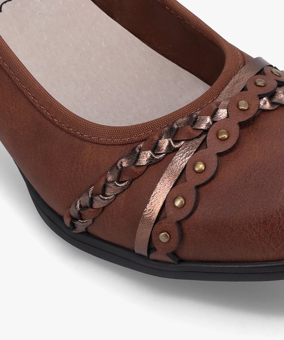 Escarpins femme à talon carré et brides fantaisie vue6 - GEMO(URBAIN) - GEMO