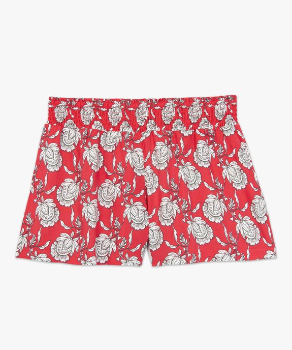 Short de pyjama femme imprimé avec taille smockée vue4 - GEMO(HOMWR FEM) - GEMO