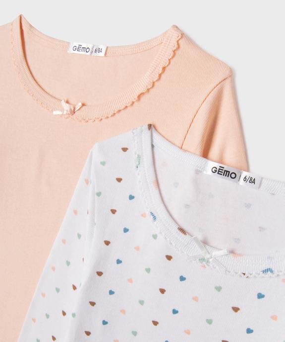 Tee-shirt manches longues fille (lot de 2) vue2 - GEMO 4G FILLE - GEMO
