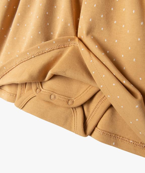 Robe manches longues en maille jersey avec body intégré bébé fille vue3 - GEMO(BB COUCHE) - GEMO