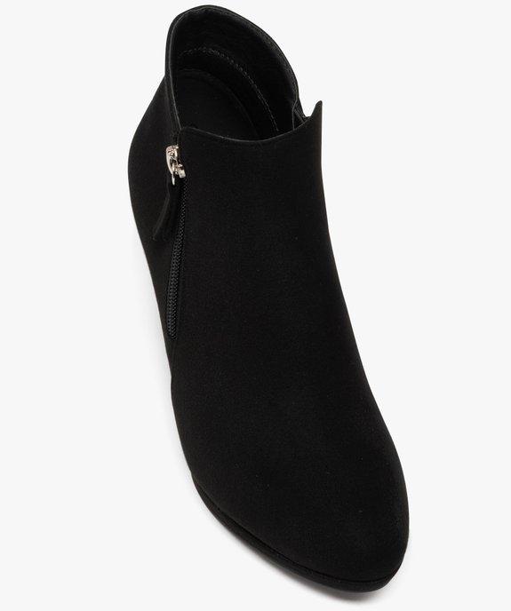Bottines femme à talon en suédine et à zip vue6 - GEMO 4G FEMME - GEMO