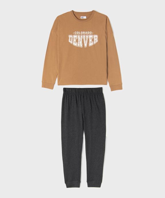 Pyjama bicolore avec inscription garçon vue1 - GEMO 4G GARCON - GEMO