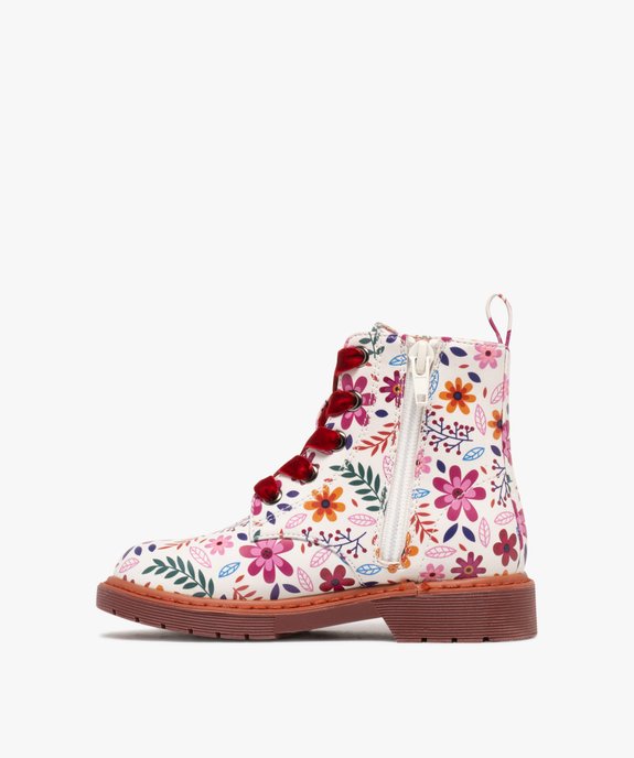 Bottines à lacets en velours avec zip intérieur fille  vue3 - LOVELY WINGS GEMO FOR GOOD - GEMO