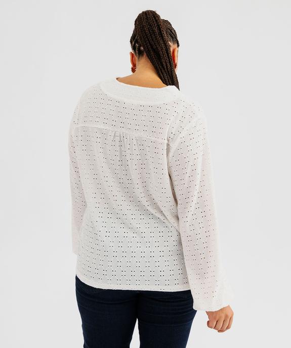 Blouse manches longues en maille ajourée femme grande taille vue3 - GEMO 4G GT - GEMO