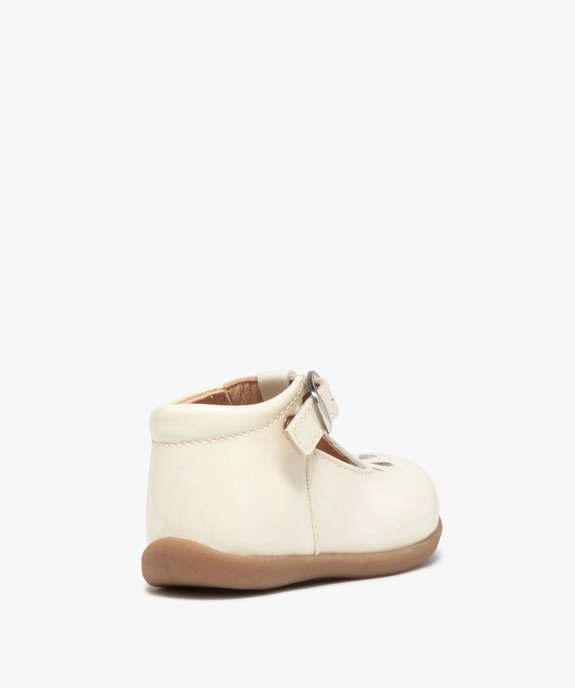 Babies premiers pas bébé fille en cuir uni et vernis vue4 - GEMO(BEBE DEBT) - GEMO