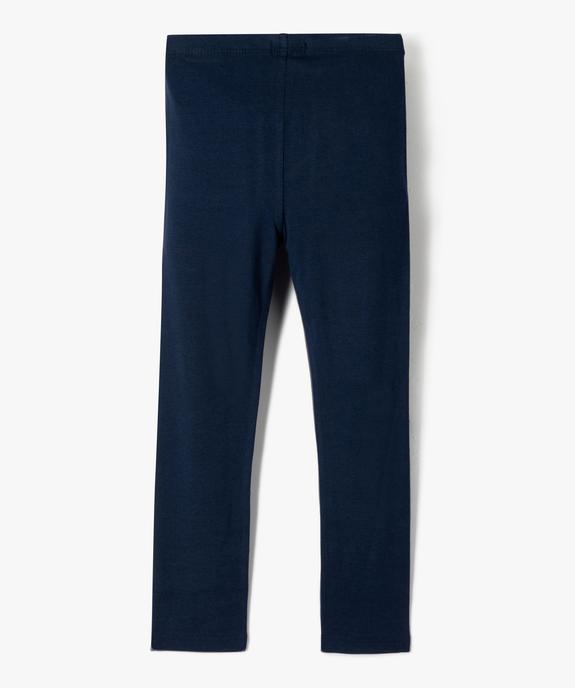 Legging long uni en coton stretch fille vue3 - GEMO (ENFANT) - GEMO