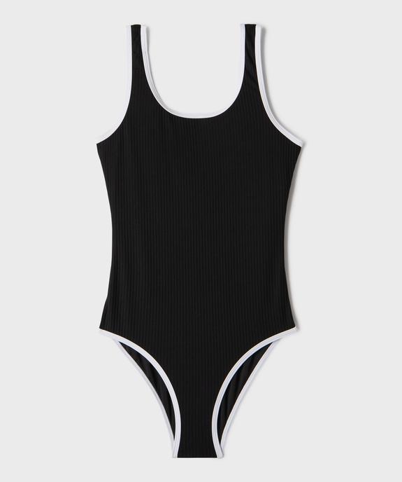 Maillot de bain 1 pièce effet côtelé fille vue1 - GEMO (JUNIOR) - GEMO