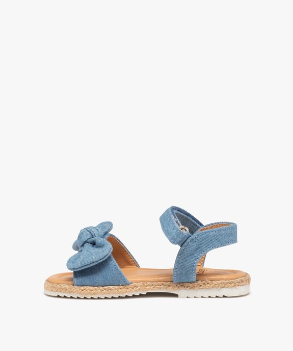 Sandales bébé fille en denim avec nœud décoratif vue3 - GEMO(BEBE DEBT) - GEMO