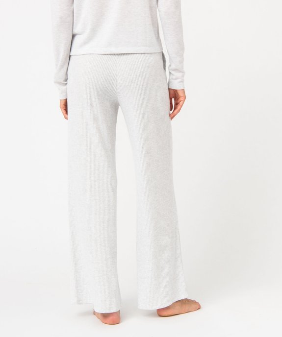 Bas de pyjama large en maille côtelée extra douce femme vue3 - GEMO 4G FEMME - GEMO