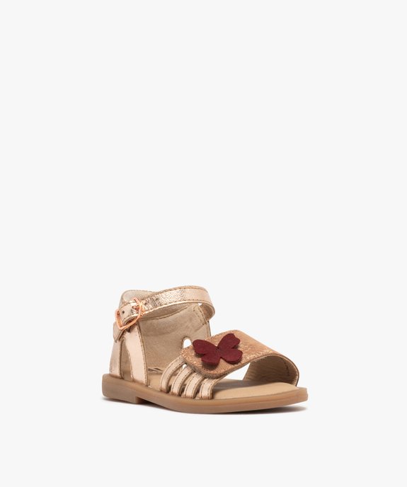 Chaussures de marche sandalette en cuir métallisé bébé fille - Na! vue2 - NA! GEMO FOR GOOD - GEMO