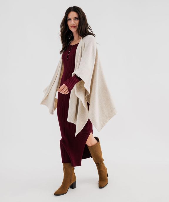 Robe pull longue coupe ajustée femme vue4 - GEMO 4G FEMME - GEMO