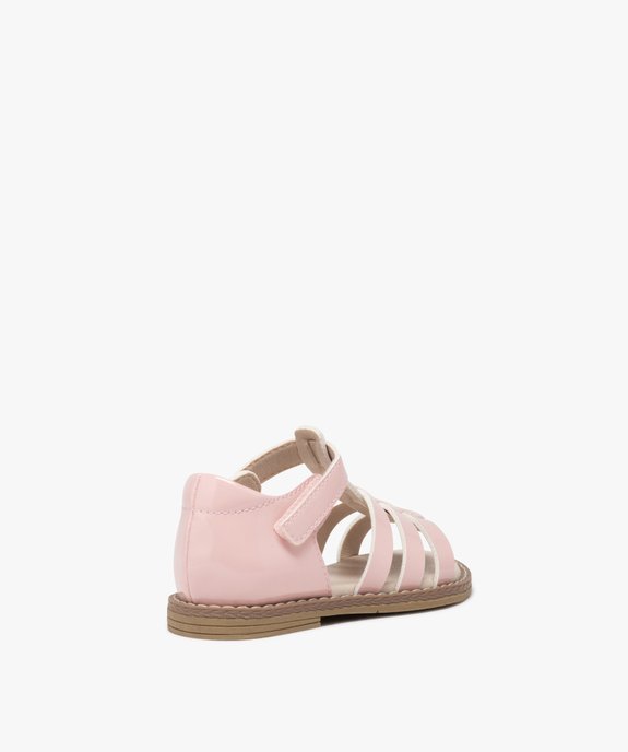 Sandales bébé fille unies et vernies à scratch vue5 - GEMO(BEBE DEBT) - GEMO
