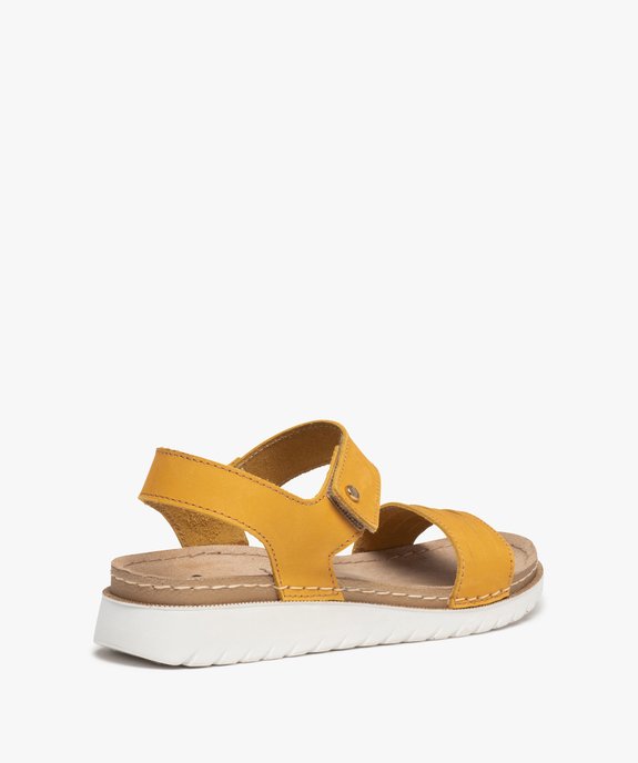 Sandales femme confort à brides en cuir  vue4 - GEMO (CONFORT) - GEMO