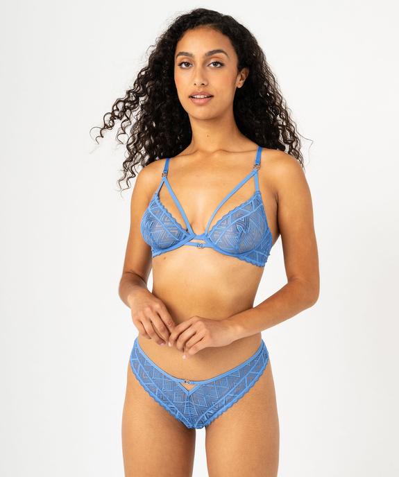 Soutien-gorge corbeille en dentelle avec liens femme vue3 - GEMO(HOMWR FEM) - GEMO