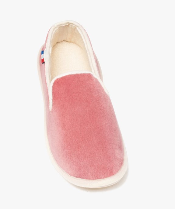 Chaussons femme charentaises en velours uni vue5 - GOXO - GEMO