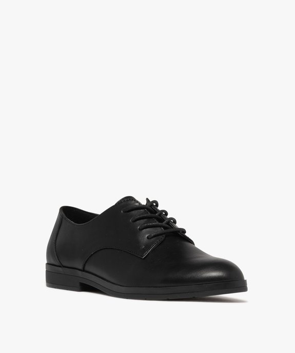 Derbies femme unis à lacets ronds style classique vue3 - GEMO (CASUAL) - GEMO