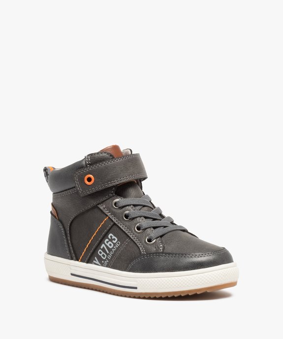 Boots fourrées garçon à lacets élastiques et scratch vue2 - GEMO 4G GARCON - GEMO