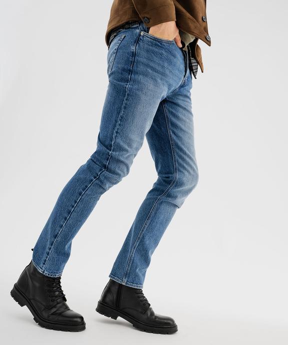 Jean straight en denim de coton stretch délavé homme vue1 - GEMO 4G HOMME - GEMO